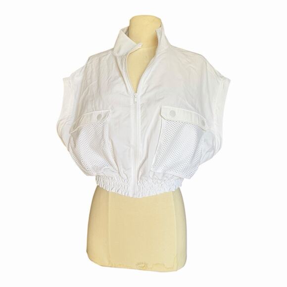 Spiritual Gangster Bridget Crop Zip Jacket / Vest 2-Way Bright White Small NWT - Picture 13 of 16